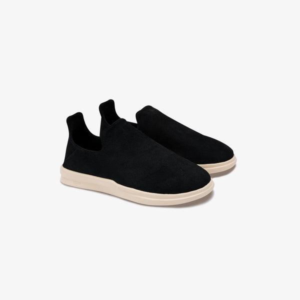 Nomad - Jet Black Hairy Suede / Shortbread