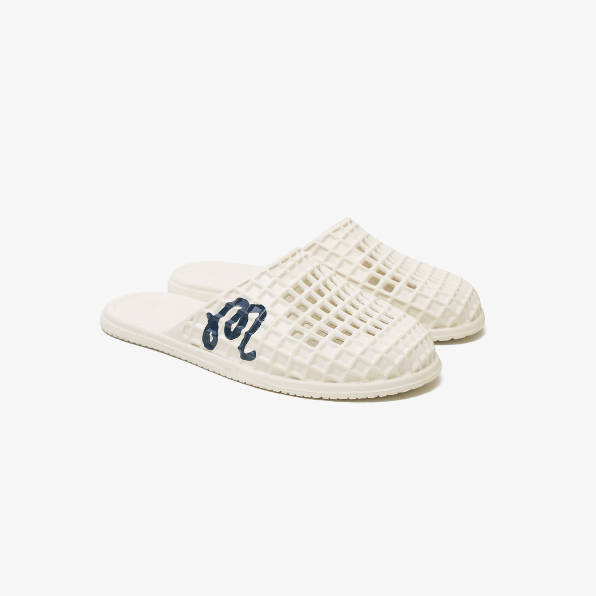Rosa Slide - Malbon Bone Navy M Script